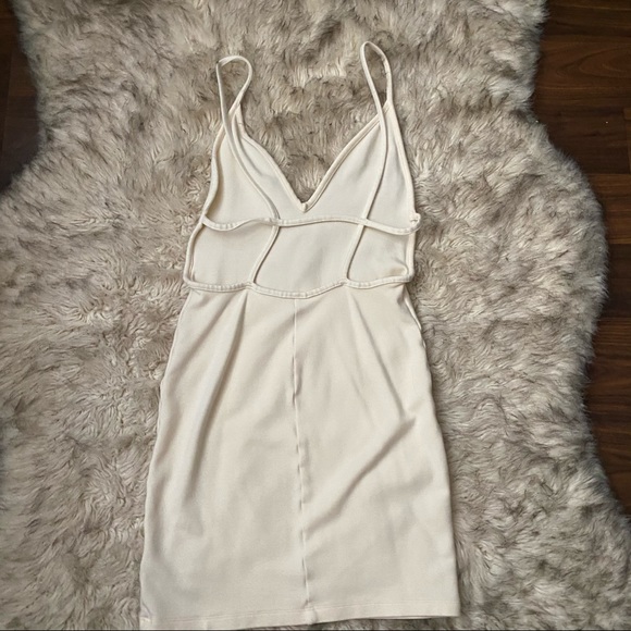 American Apparel Cream, Body-con Mini Dress - Picture 3 of 5